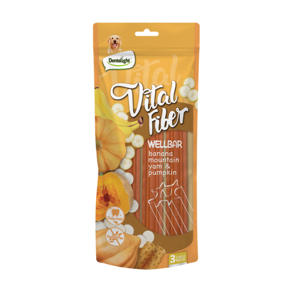 Vital Fiber מקל לעיסה דנטלי בטעם בננה, שורש בטטה ודלעת 250 גרם