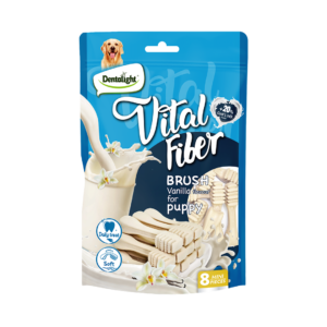 Vital Fiber חטיף דנטלי לגורים בצורת מברשת שיניים בטעם וניל 80 גרם
