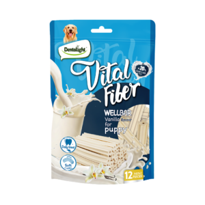 Vital Fiber חטיף דנטלי לגורים בצורת מקל לעיסה בטעם וניל 80 גרם