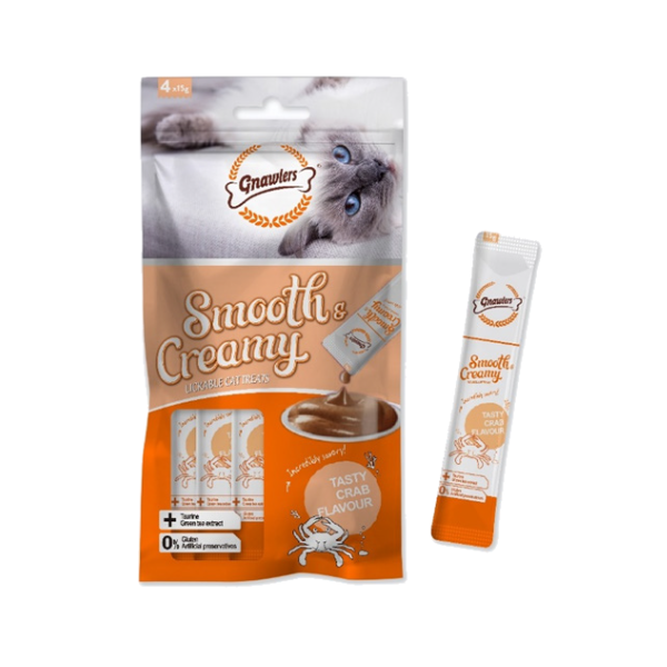 Smooth & Creamy חטיף קרם נוזלי בטעם סרטני ים 60 גרם לחתול