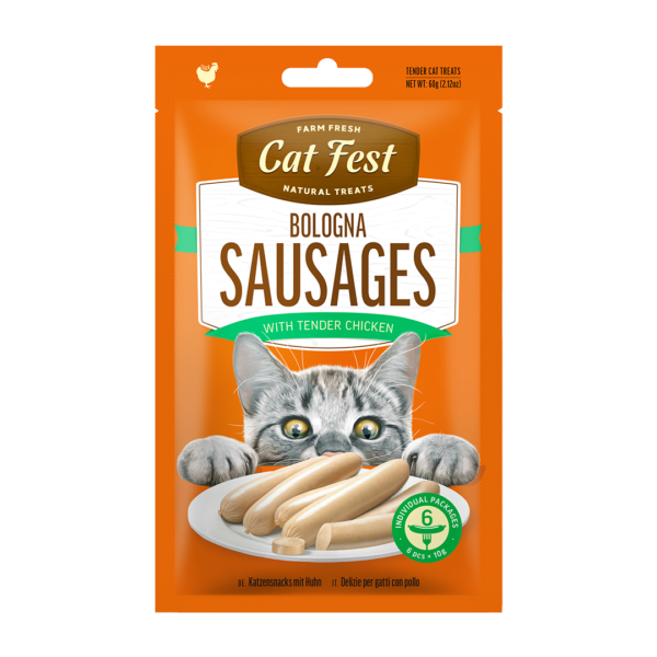Cat Fest נקניקיות עם עוף 60 גרם לחתול