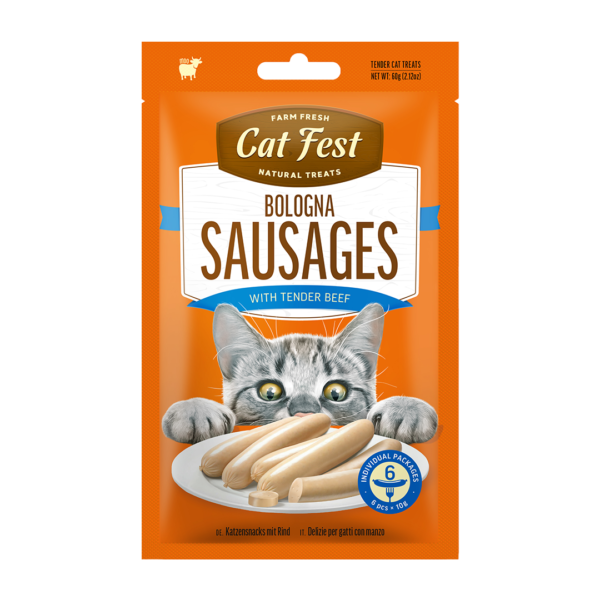 Cat Fest נקניקיות עם בקר 60 גרם לחתול