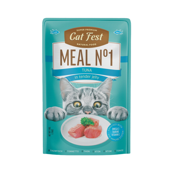 Cat Fest ארוחת נתחונים בג'לי טונה 50 גרם לחתול