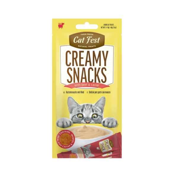 Cat Fest חטיף קרמי בטעם בקר וקוויאר 40 גרם לחתול