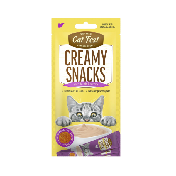 Cat Fest חטיף קרמי בטעם כבש וקוויאר 40 גרם לחתול