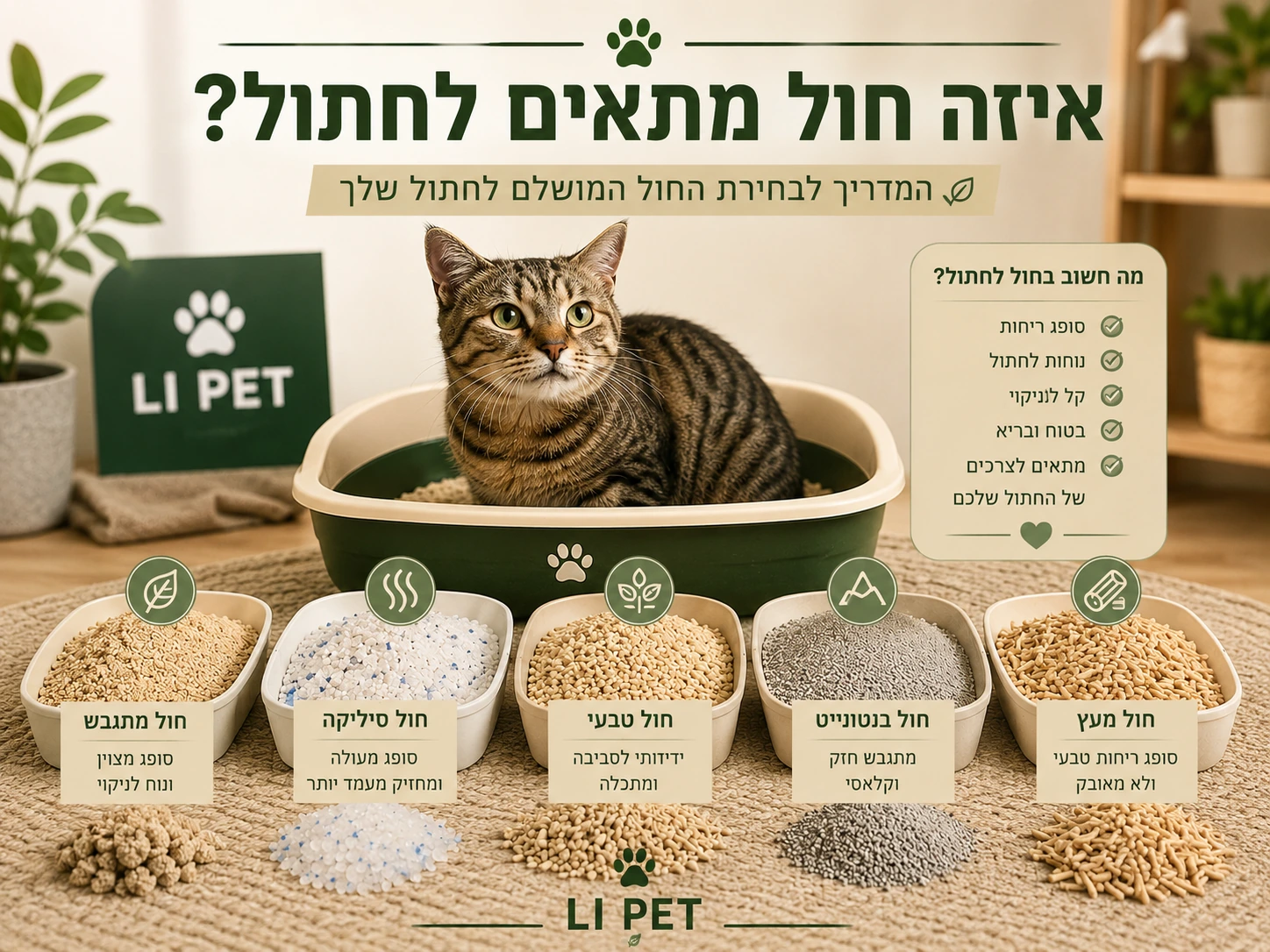 איזה חול מתאים לחתול?