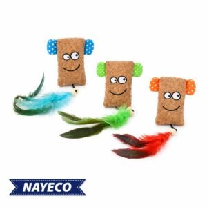 צעצועי כרית Moai לחתולים עם נוצות, בשלושה צבעים